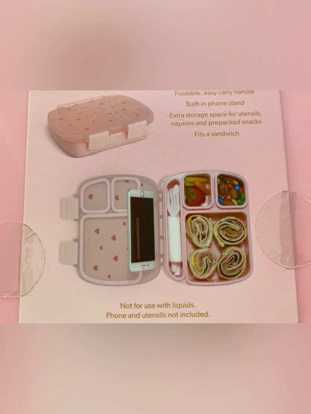 Paris Hilton ❤️ Bento style Lunch Box Pink Heart NWT